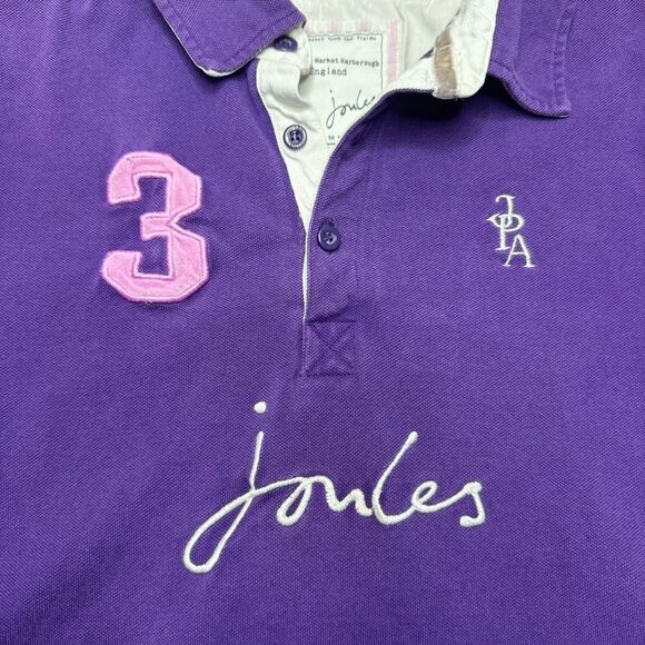 Joules Rugby Polo Short Sleeve Shirt Womens Small S Purple Pink - Picture 2 of 11